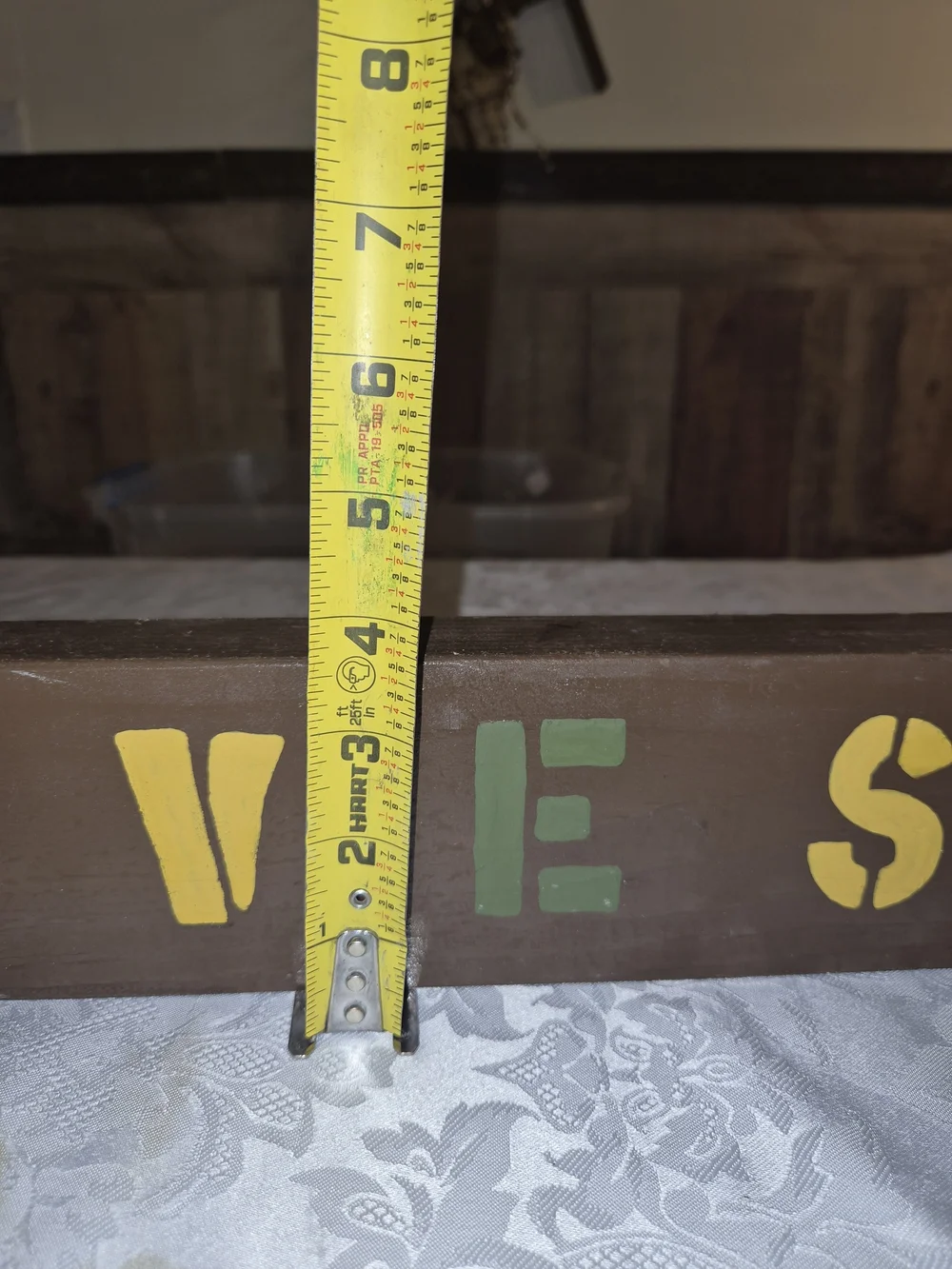 Harvest Wooden Wall Sign - Brown with Yellow and Green Lettering